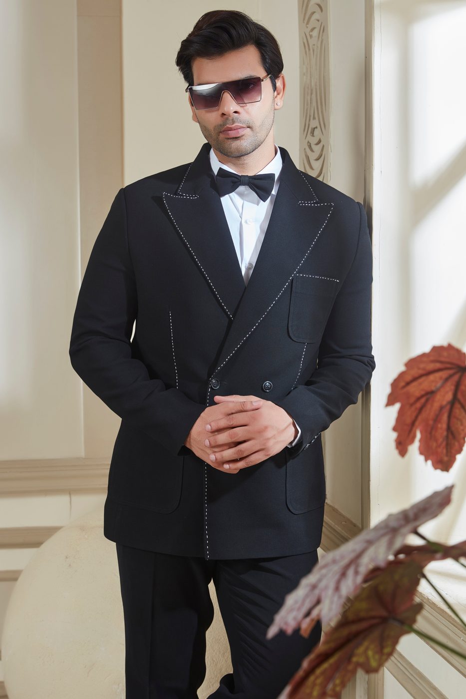 Double-Breasted Corded Evening Suit